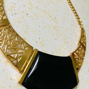 Elegant Gold and Black Necklace